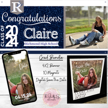 Load image into Gallery viewer, Grad Bundle | Includes Banner, Digital and Magnet Save the Dates
