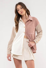 Load image into Gallery viewer, Dusty Pink Colorblock Corduroy Jacket - S-3XL
