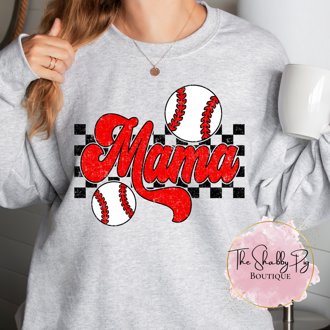 Baseball MAMA Retro| T-shirts, Crewnecks, Hoodies