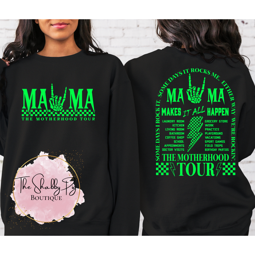 The Motherhood Tour Neon Green | T-shirts, Crewnecks, Hoodies