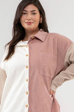Load image into Gallery viewer, Dusty Pink Colorblock Corduroy Jacket - S-3XL
