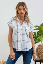 Load image into Gallery viewer, Plaid Short Sleeve Button Down Shirt
