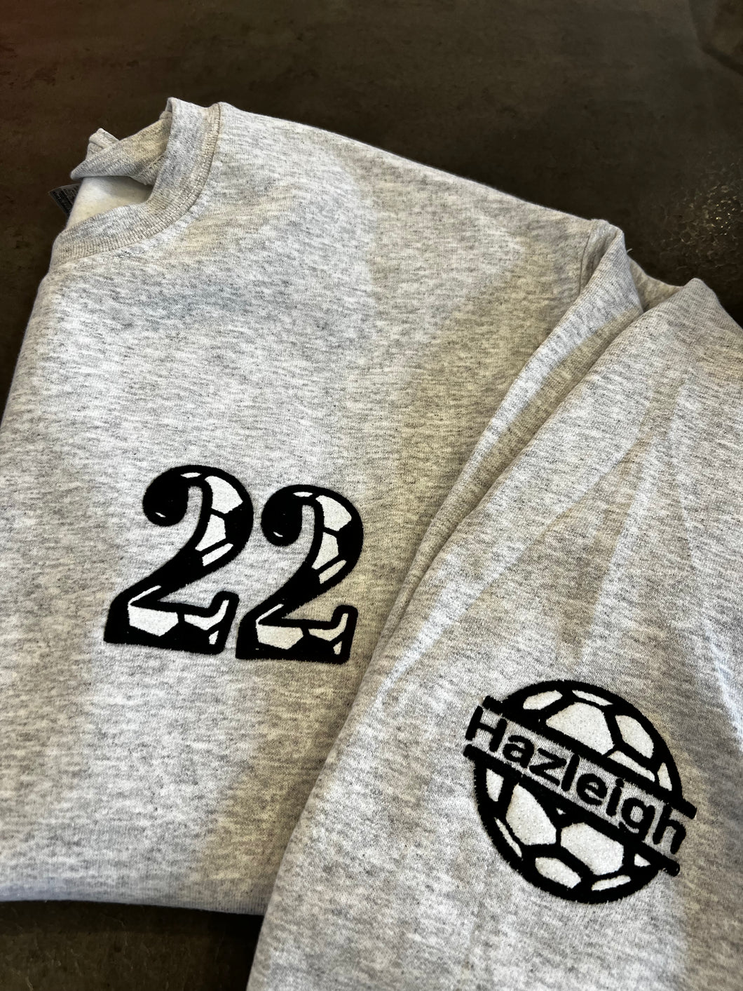 Embroidered Soccer Numbers & Name(s) Crewneck.