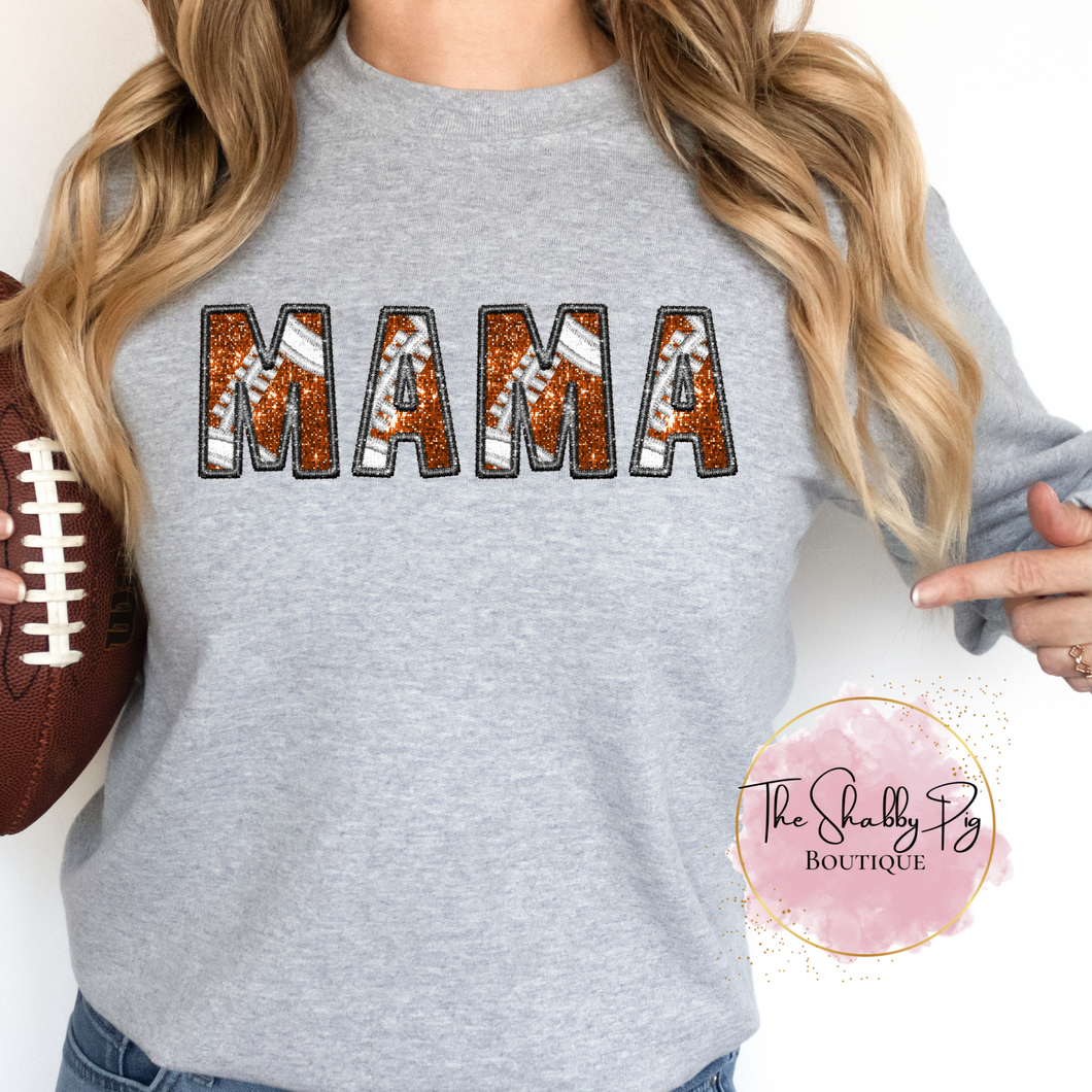 Football MAMA | FAUX Embroidered and Sequin Effect