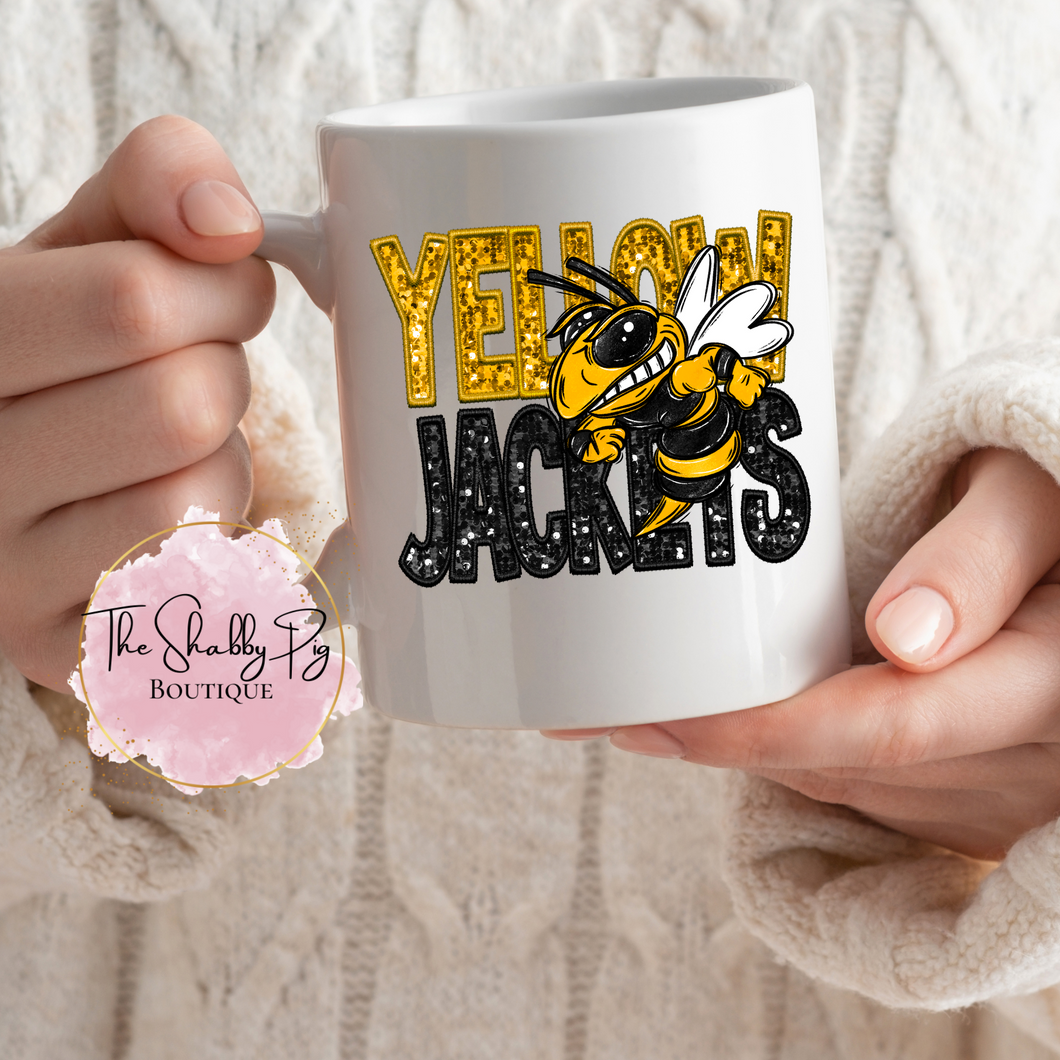 Glitter Yellowjackets Coffee Mug | 15oz