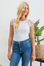 Load image into Gallery viewer, White Eyelet Embroidery Knit Top
