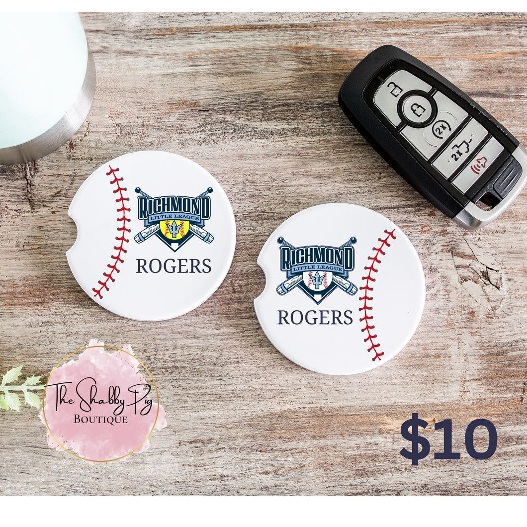 RLL Car Coaster Set | Customized with Last Name
