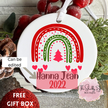 Load image into Gallery viewer, Rainbow Heart Ornament with Name
