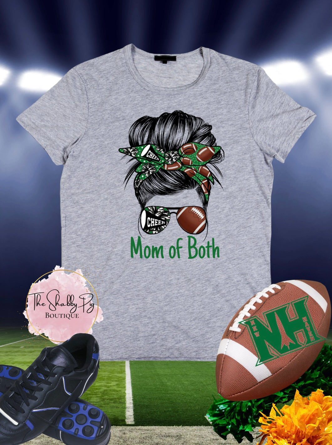 Mom of Both T-Shirt - Football & Cheer New Haven