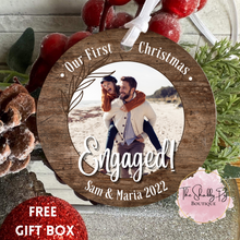 Load image into Gallery viewer, Engaged Rustic Personalized Ornament
