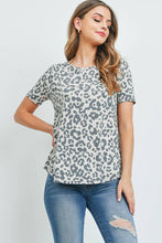 Load image into Gallery viewer, Leopard Print Short Sleeve with Round Hem
