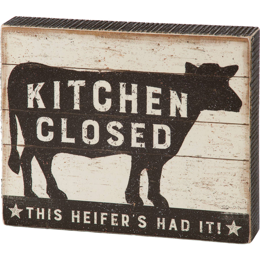 Kitchen Closed Block Sign