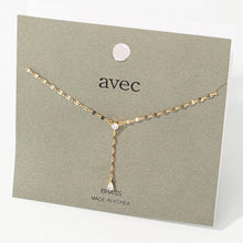 Load image into Gallery viewer, Rhinestone Stud Chain Link Y Necklace
