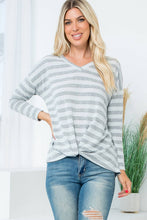 Load image into Gallery viewer, Stripe Twist Front Long Sleeve Top
