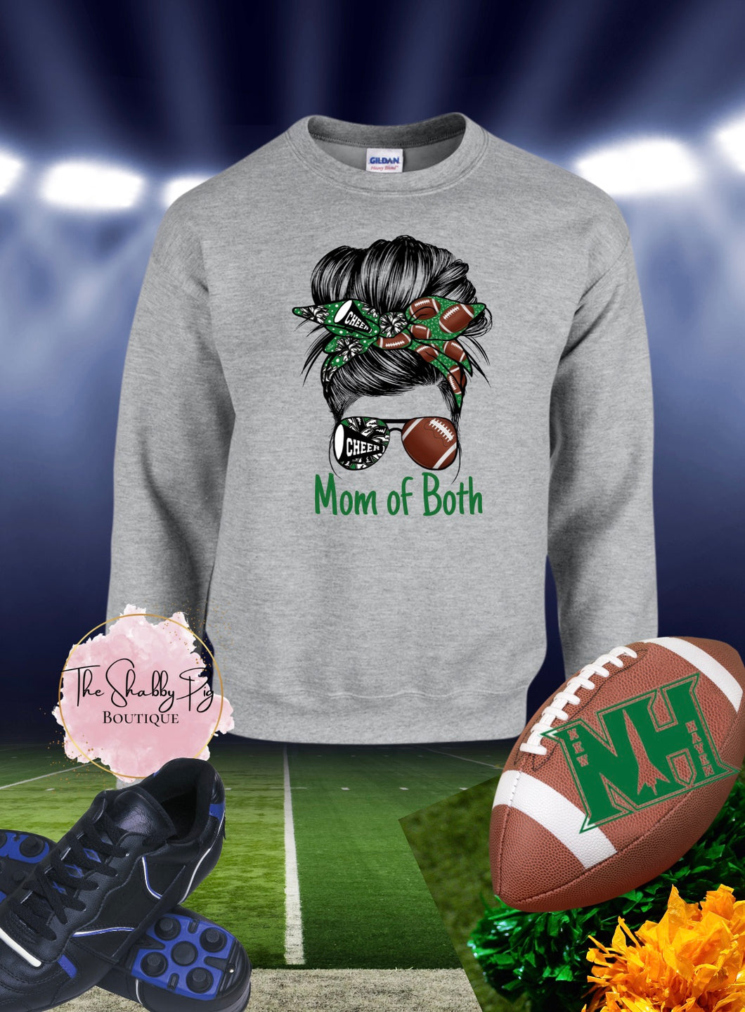 Mom of Both Sweatshirt - Football & Cheer New Haven