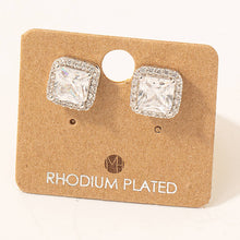 Load image into Gallery viewer, Square Rhinestone Stud Earrings
