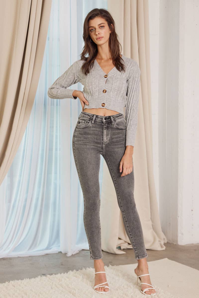 Kan Can Light Gray High Rise Super Skinny Jeans