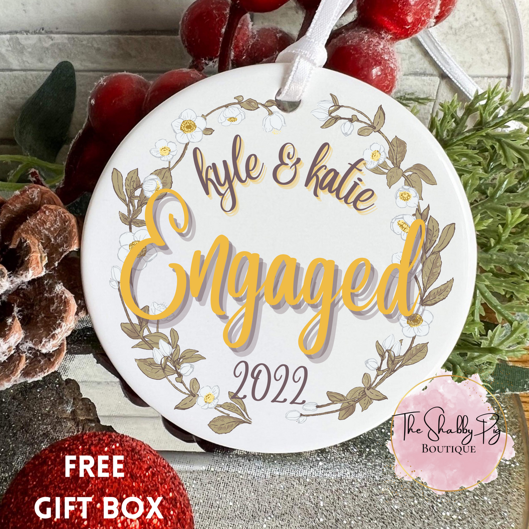 Engaged Personalized Ornament