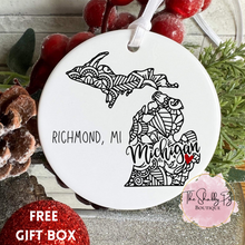Load image into Gallery viewer, Home | Michigan Ornament with City
