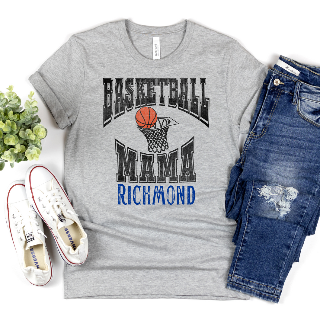 Basketball Mama w/ School Name Graphic Tee or Sweatshirt